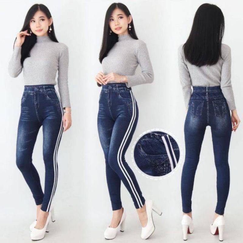 Leging Jumbo wanita Import Jeans s096