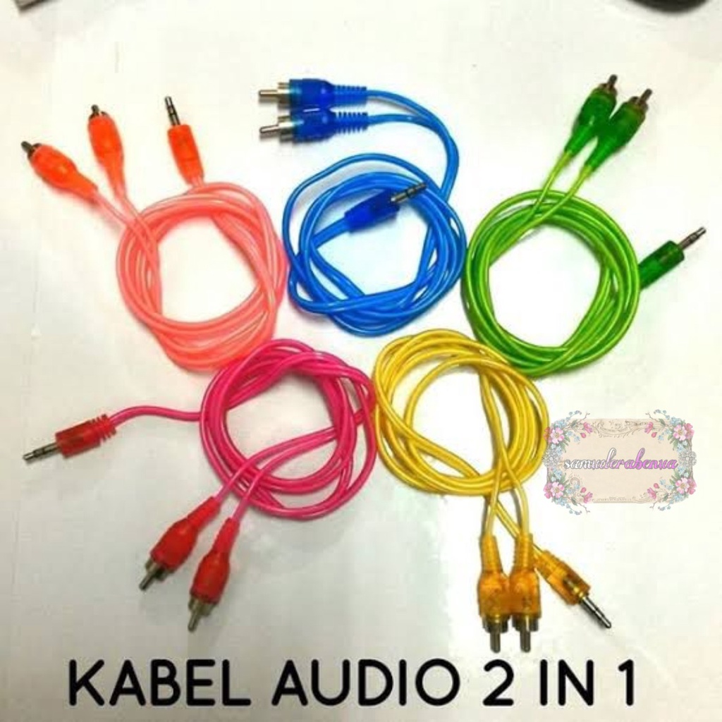 Kabel Aux 2in1 / Kabel Audio 2in1 / Jack 3.5mm audio rca 2 in 1 cabel Cable SB3354