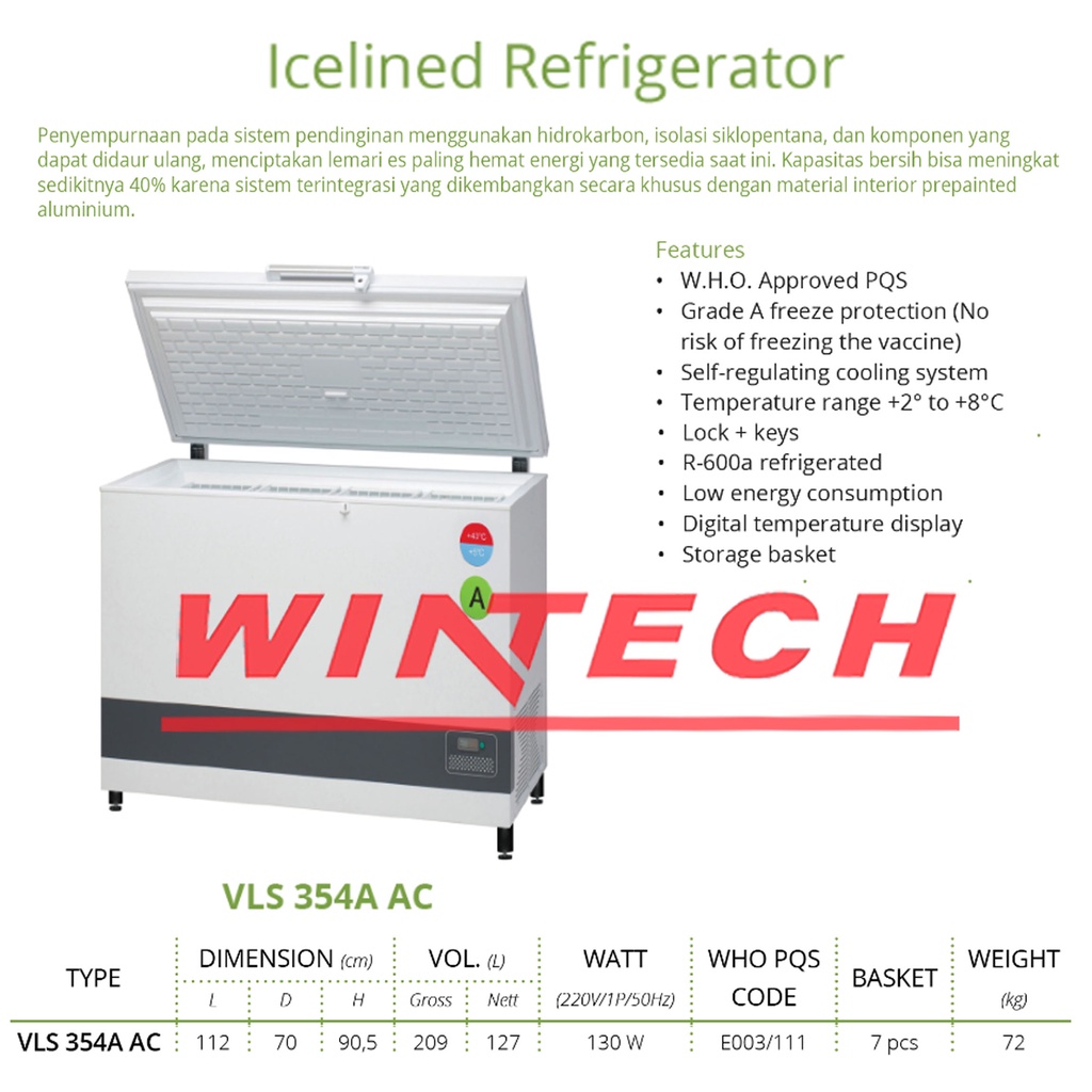 GEA VESTFROST VLS-354A-AC Vaccine Cooler - Kulkas Penyimpanan Vaksin