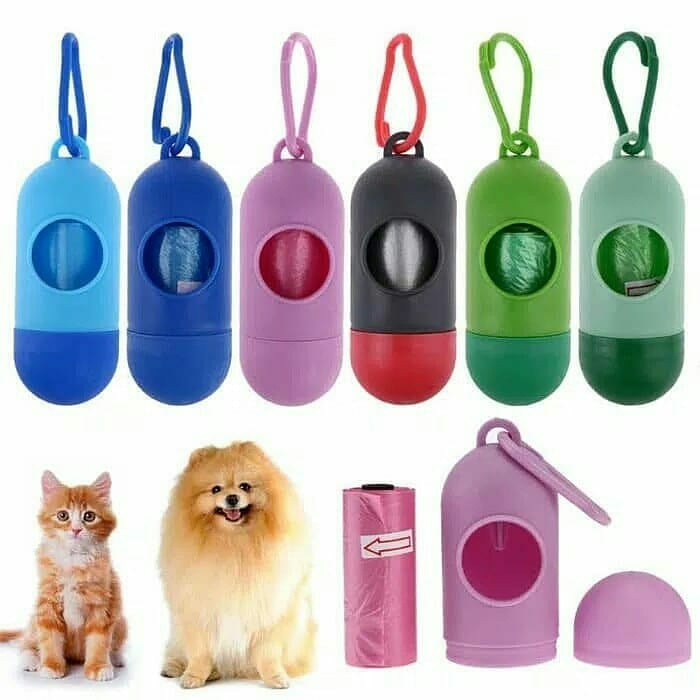 KAPSUL DISPENSER (FREE REFILL) Tempat Plastik Poop/PUP/Kotoran Anjing/Kucing ~ Case Capsule Portable