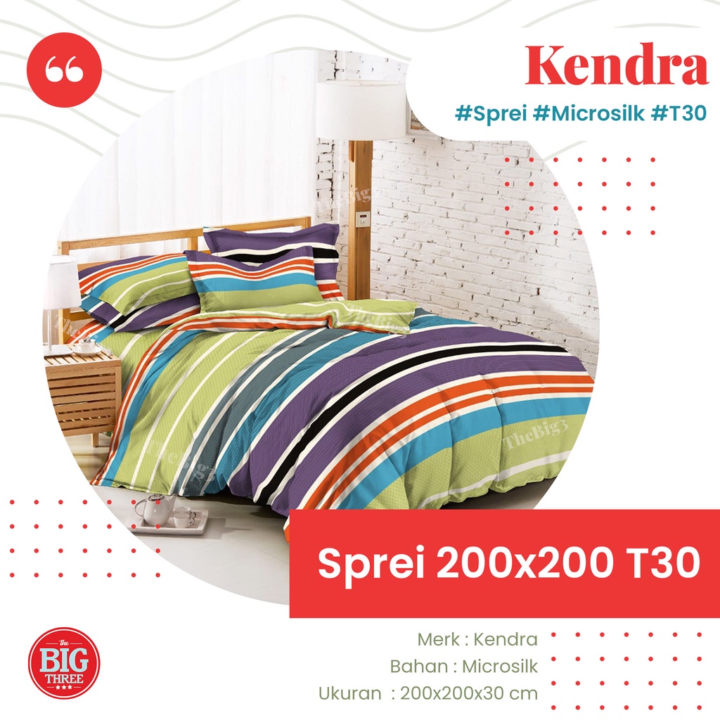 Sprei KENDRA Tinggi 30 cm 200x200 motif Amaris Blue Morroco Hedwig London Majesty Foresville Provence Provence Honeycomb Cat Lover Viggo  - Super King 200 T30 SP