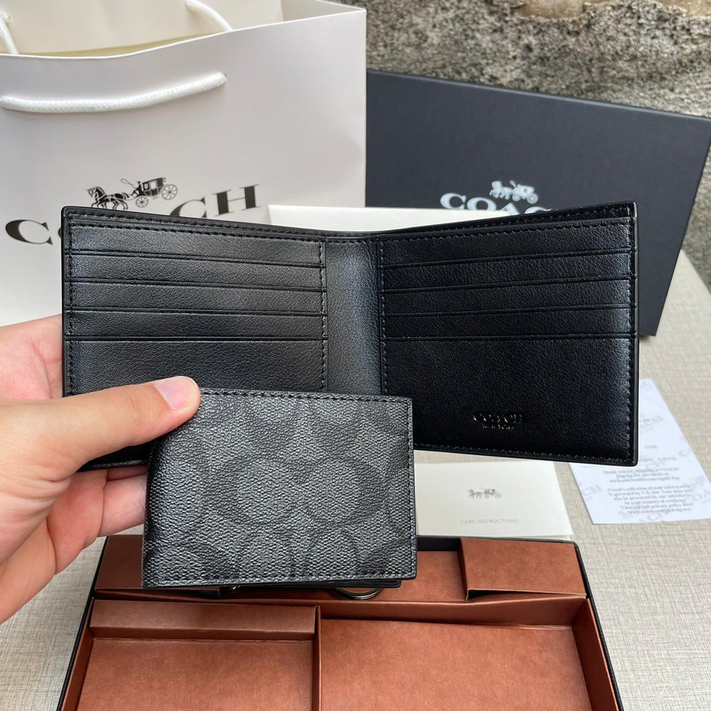 Dompet Coach KH89 100% ORIGINAL / Coach Wallet Dompet Pria Pendek Dompet Kulit