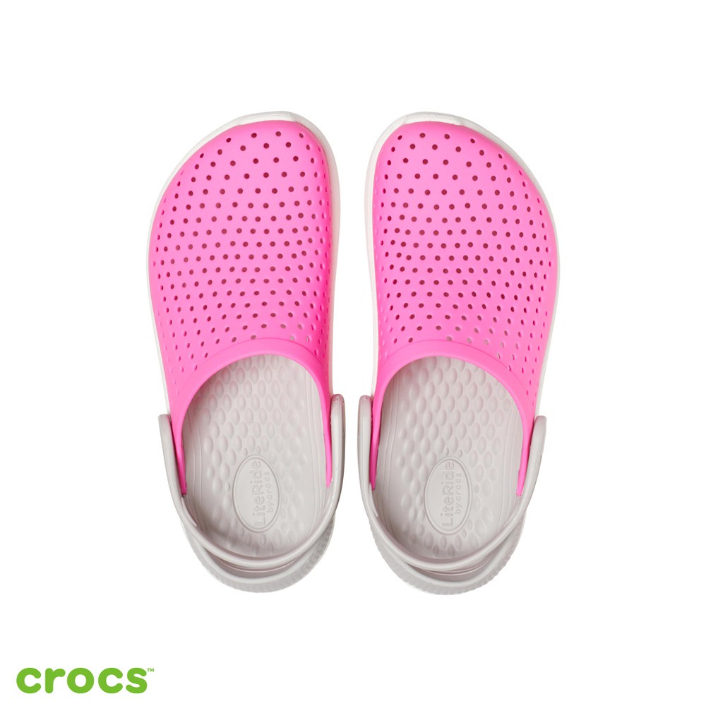 Crocs Literide Kids / Sandal Anak Laki dan Perempuan / Sandal Anak Unisex / Sandal Tahan Air /  Original - Pink Gray -  /-205964-6QR