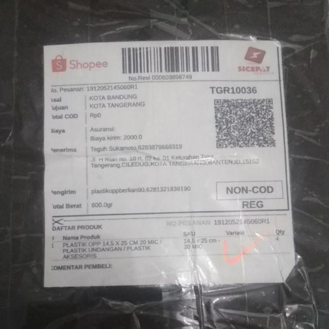 Plastik Opp 14,5 X 25 Cm 20 Mic / Plastik Undangan / Plastik Aksesoris