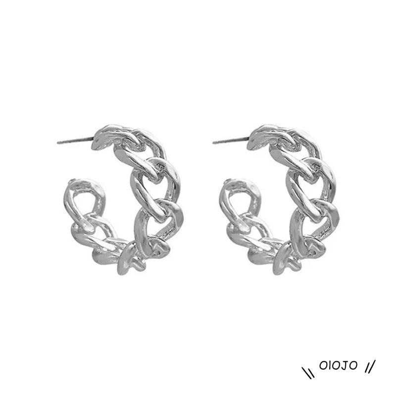 【COD】Anting Stud Rantai Logam Model Rongga Gaya Retro