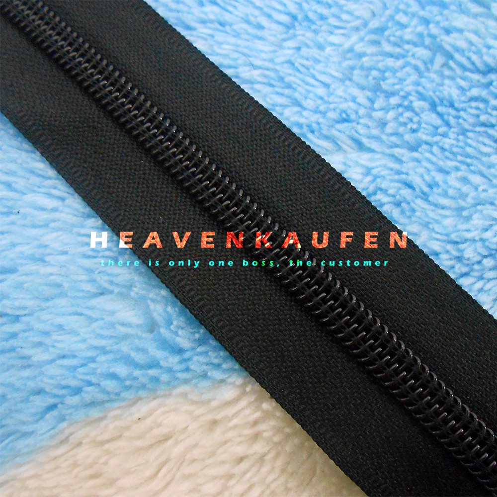 Resleting Zipper 55 cm YEE Coil Hitam Buka-Lepas Murah