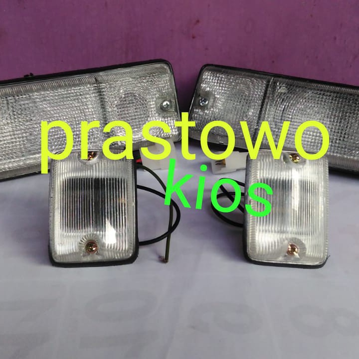 Lampu sen reting Hijet 1000 s75 putih bening Assy set