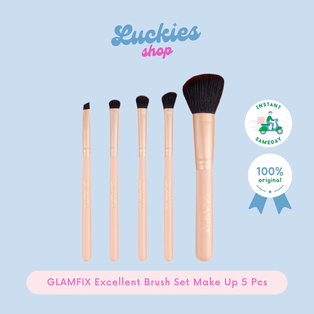 GLAMFIX Excellent Brush Set Make Up 5 Pcs _ Set Kuas Makeup | GLAM FIX Alat Kecantikan Make up by YOU