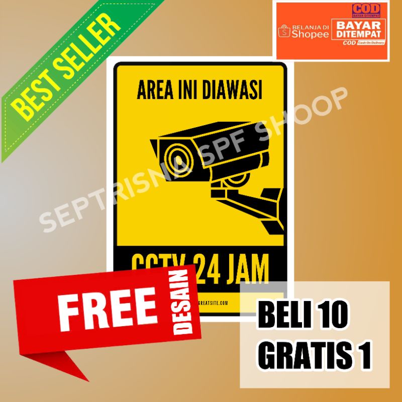 

Stiker CCTV ukuran A4 Dan