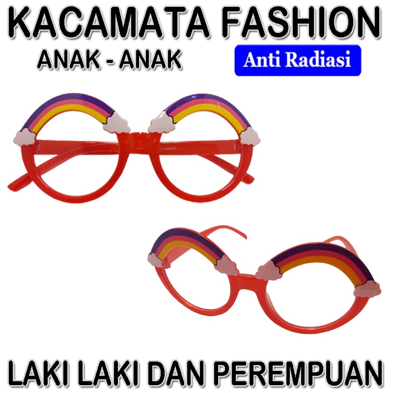 COD! Kacamata Anak Anti Radiasi Blue Light Kacamata Anti Radiasi Layar Hp Komputer Tv Frame Bulat Awan Pelangi Kaca mata Anak fashion Lucu Eye Glasses protection Kids Glasess