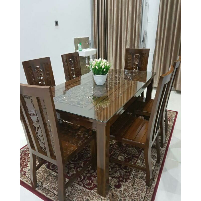 MEJA MAKAN KEPANG JATI/ MEJA MAKAN UKIR/ MEBEL JEPARA