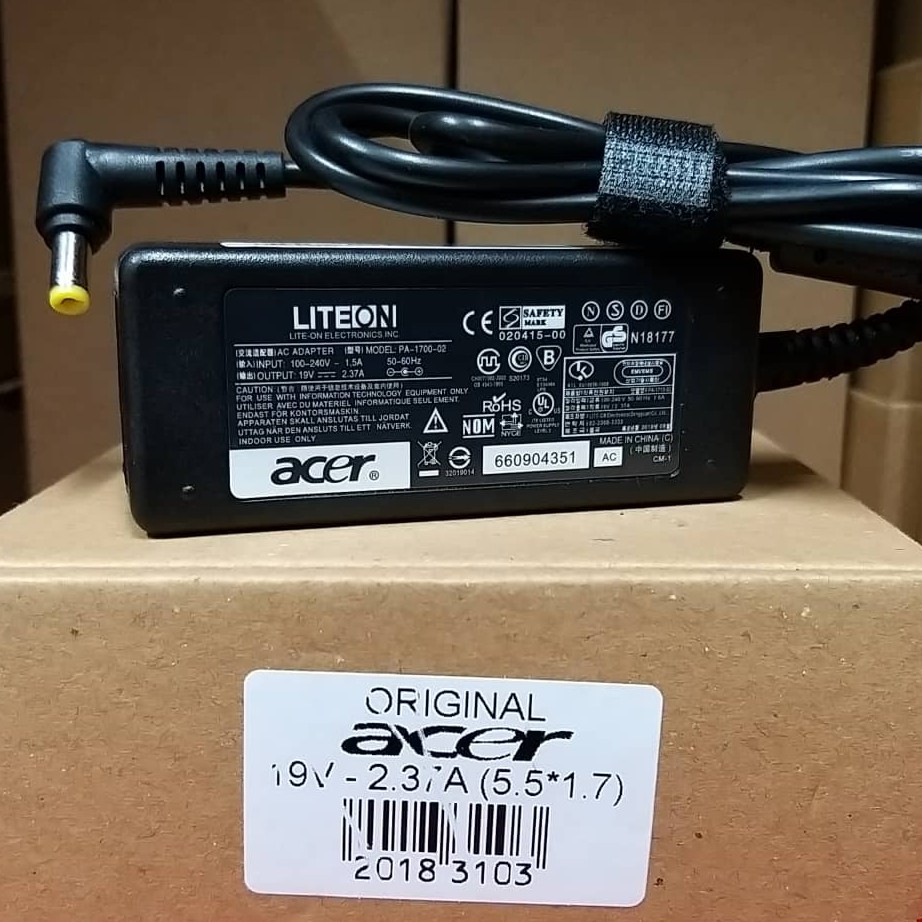 [TERLARIS]Adaptor Charger Laptop Acer Aspire ES 11 ES1-131 ES1-132 A314-32 A315 19V 2.37A ORIGINAL