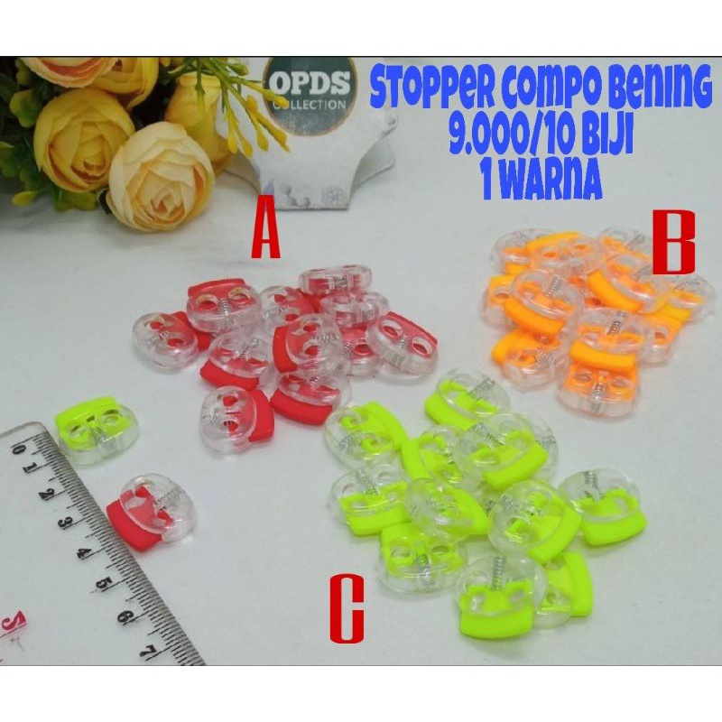 Stopper Compo Bening Warna Lubang 2 Stopper Tali Stopper Compo Stopper Tali Masker
