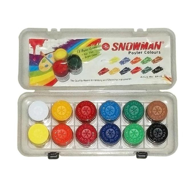 

Best Seller! Snowman Fluorescent Poster Water Colours 12 Pcs Murah