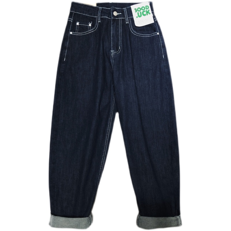 Good Luck Celana Jeans/Lebar Longgar Pinggul Celana Jeans/Highwaist Celana Jeans Wanita/Ukuran Jumbo