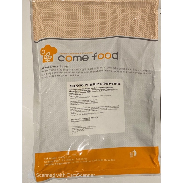 

Comefood Mango Silky Puding 1 kg Come Food Mangga Pudding Powder