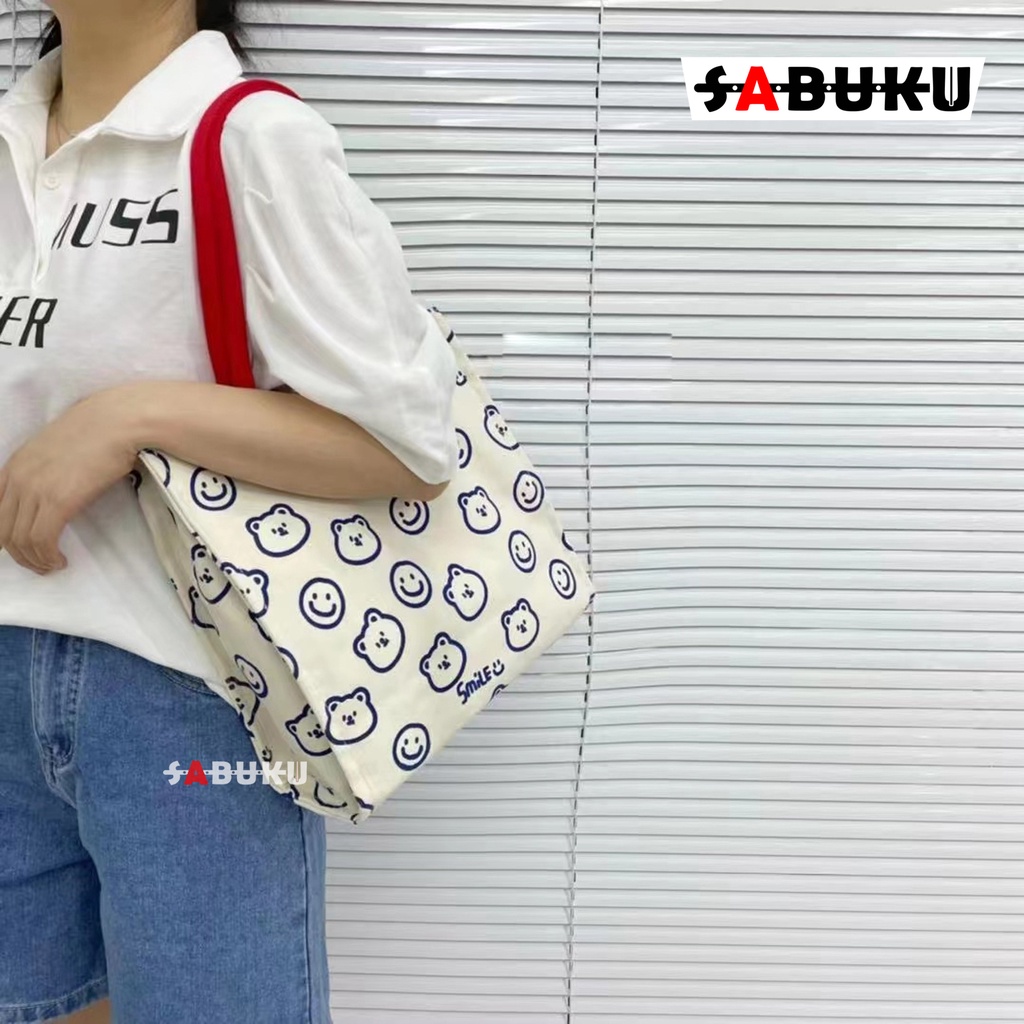 Tote Bag Tas Selempang Wanita Korea Sling Bag Perempuan Stylish Tas Wanita Tote Bag Aesthetic Resleting Totebag Kuliah Kekinian  -267