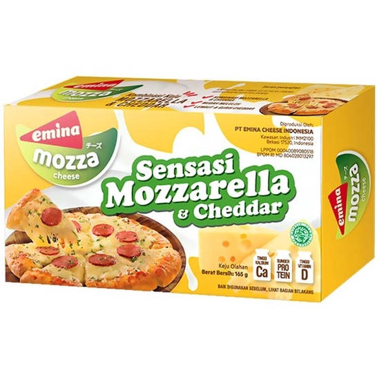 Emina Block Cheese Mozza 165gr / Keju Mozzarella &amp; Cheddar