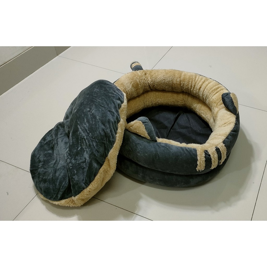 Rumah Tempat Tidur Kucing motif Totoro Cat with Tail + Bantal