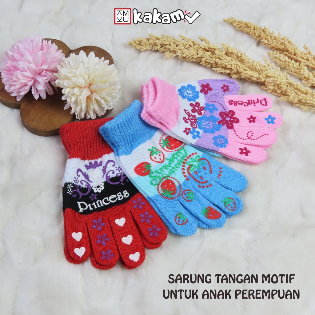 Kakamu Paket Sarung Tangan Anak Laki-laki &amp; Perempuan (USIA 2 - 7 Thn)  Mix 12pcs