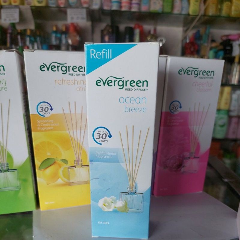 Evergreen Reed Diffuser 30ml-Ocean breeze(biru)