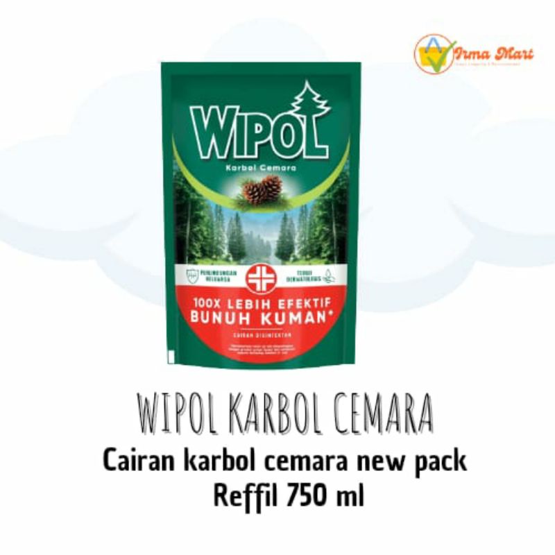 WIPOL Karbol cemara 750ml wipol karbol Classic Pine Refill 750ml
