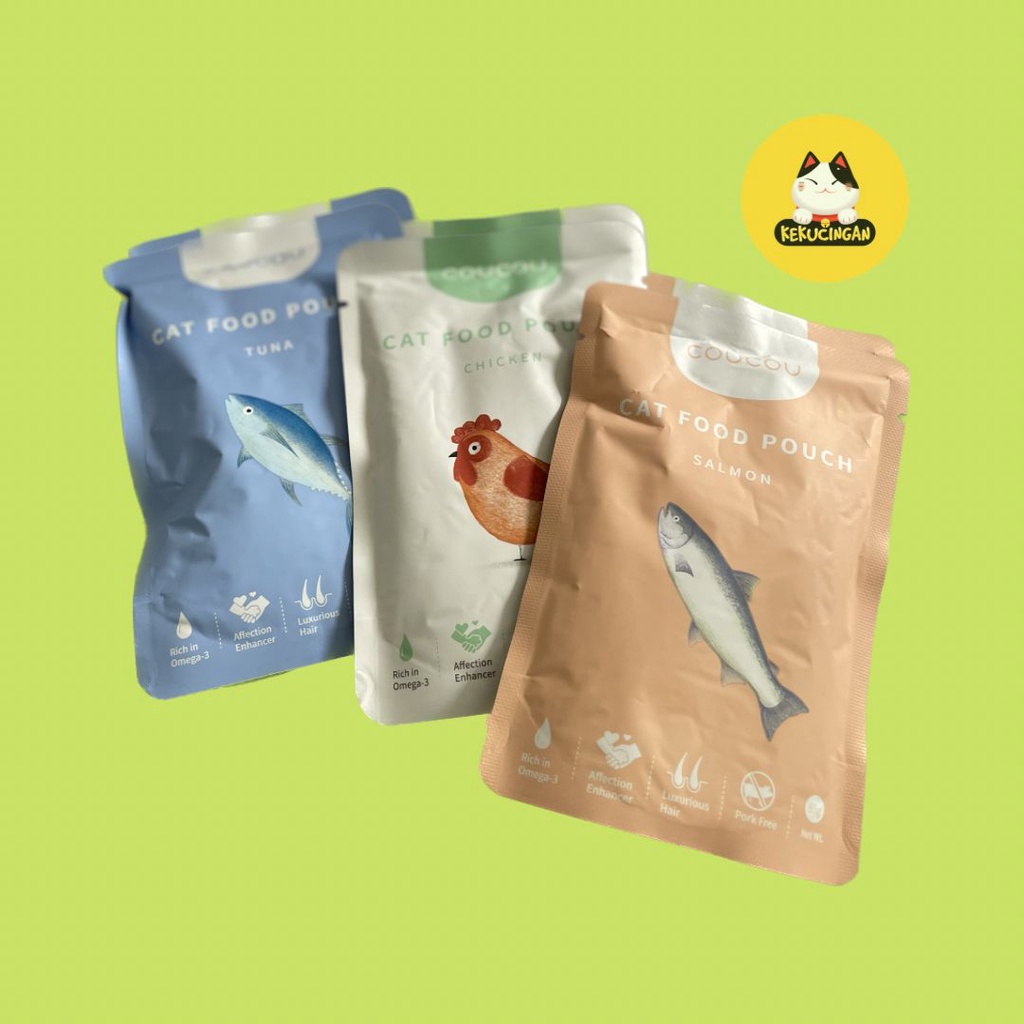 Makanan Kucing Basah COUCOU Cat Wet Food Premium Pouch 85gr