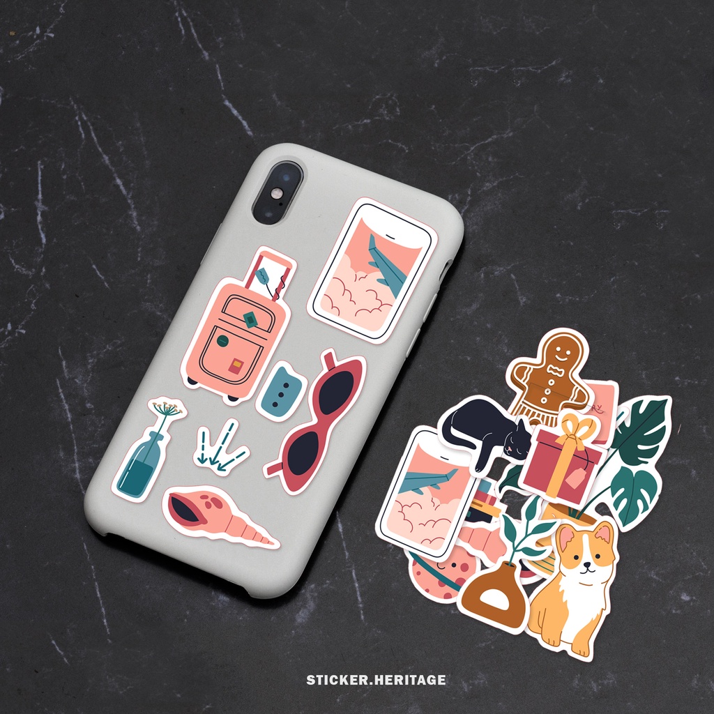 stiker sticker aesthetic daily day untuk laptop, helm, smartphone