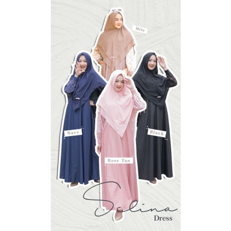 Selina Dress By Attin Gamis Polos  Bahan Toyobo Busui Friendly