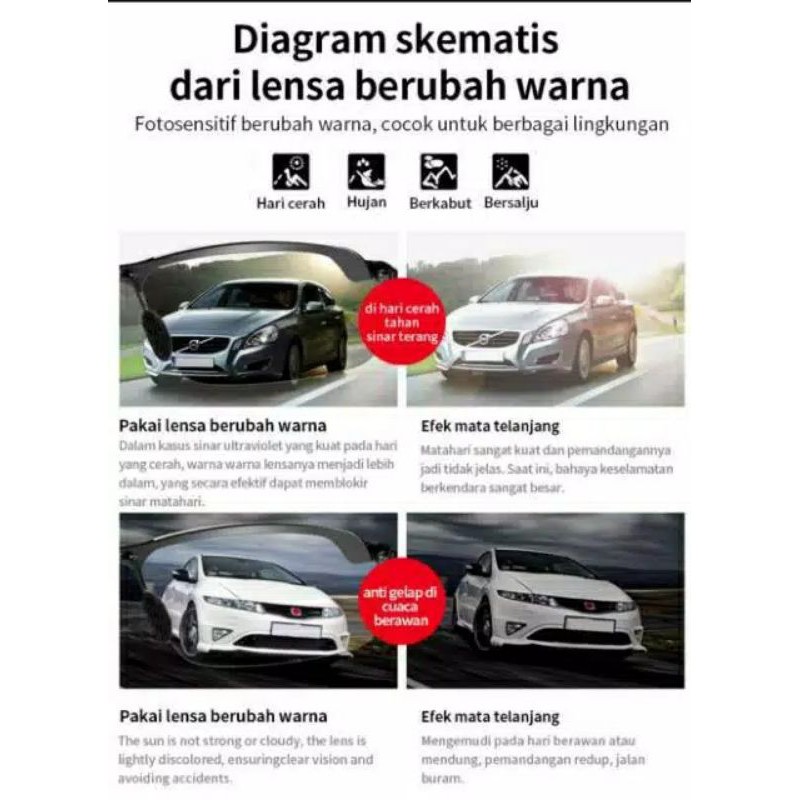 Kacamata Polarized Photocromic Pria Veithdia 6108