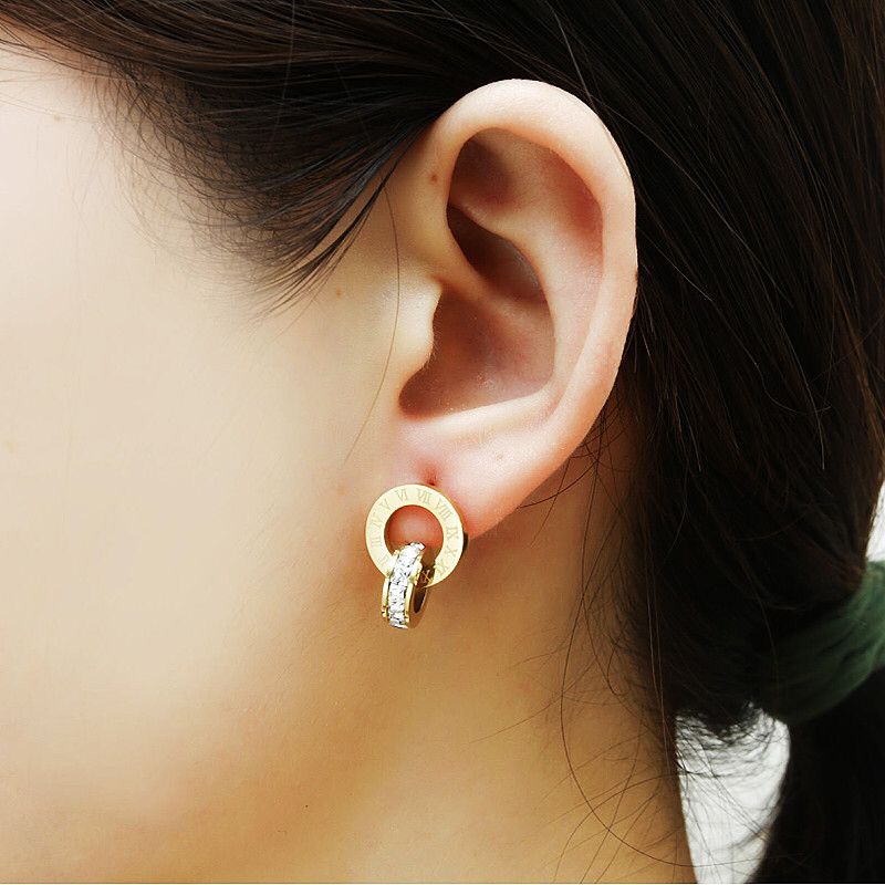 Anting Mungil Cartir Titanium Gold dan Rosegold Anti Karat Dan Luntur Fashion Korea Bisa Cod Bayar Ditempat