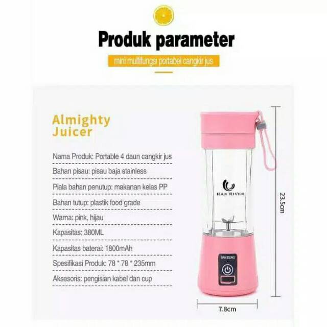 Blender Portable Usb Juicer Blender Blender Praktis Portable Juicer Blender Mini Shopee Indonesia