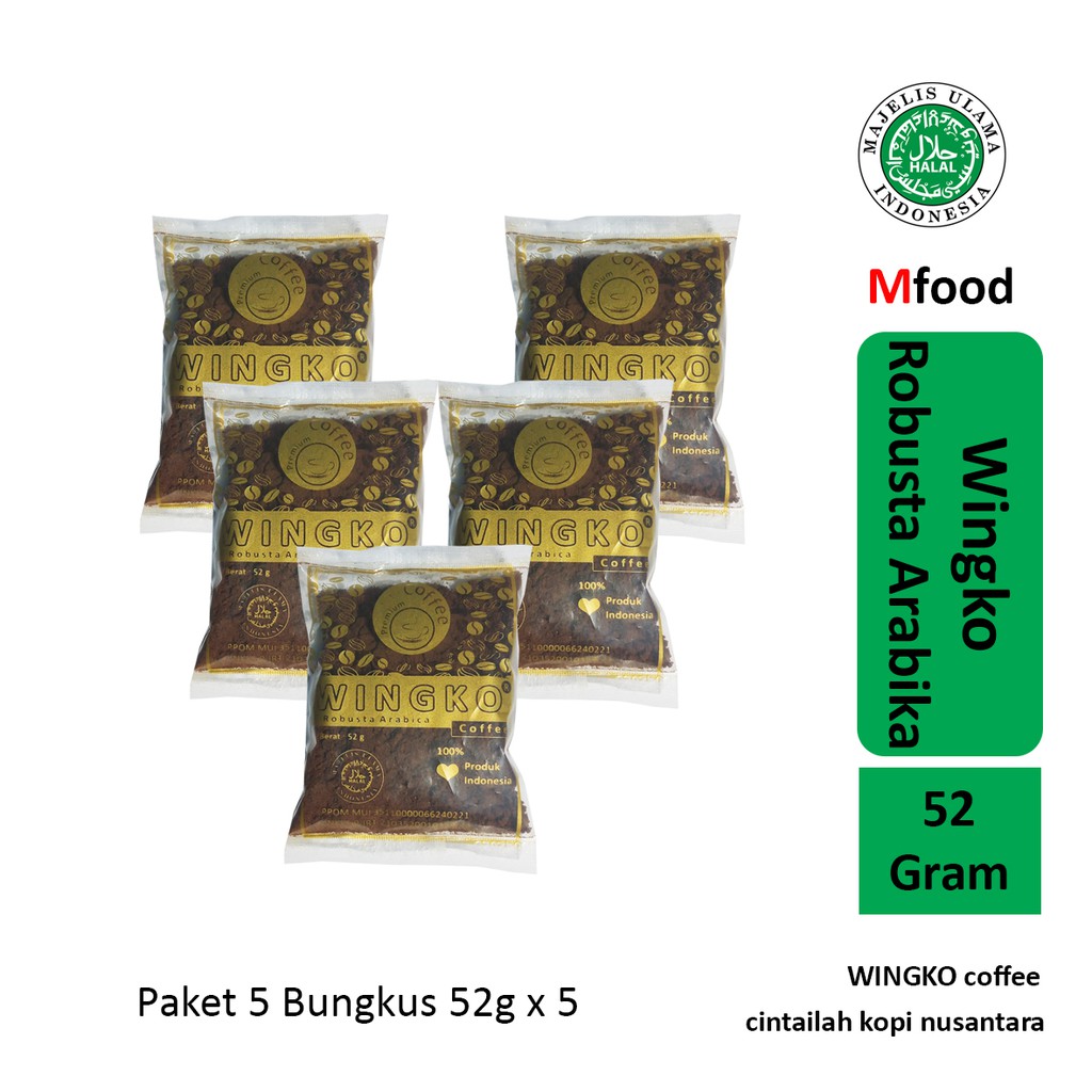 

Kopi Wingko 52g Arabika Robusta Paket 5 Bungkus