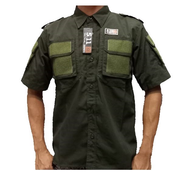 Kemeja Tactical 5.11 Pendek Warna Hijau Hem 511 Baju Tactical Lapangan