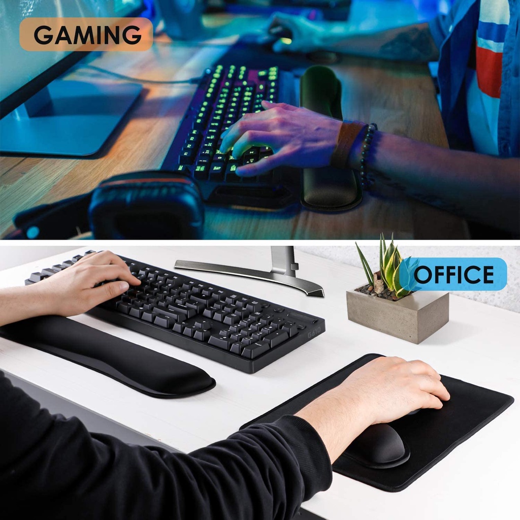 Mouse Pad Dengan Bantalan Pergelangan Tangan Ergonomis Bahan Memory Foam Super Fiber Tahan Lama Untuk Kantor