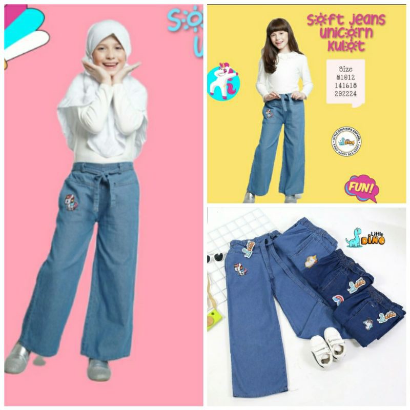 KSHFASHION I KULOT ANAK PEREMPUAN I JEANS ANAK CEWEK LITTLE DINO JUNIOR 6-12 TAHUN