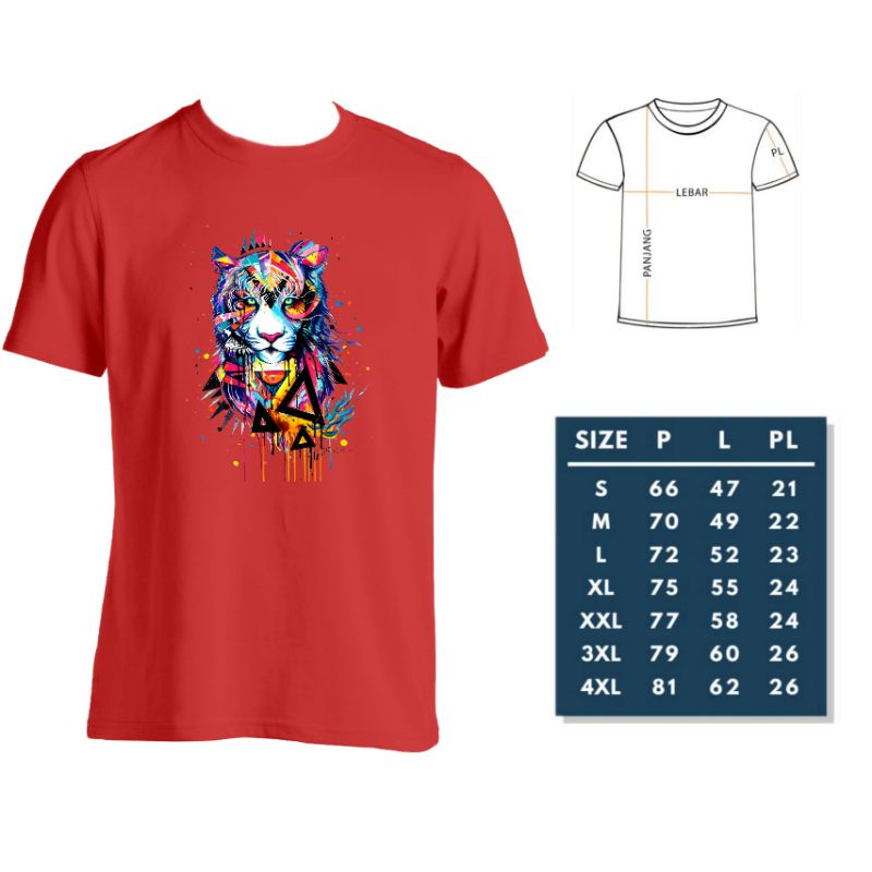 kaos imlek gambar macan abstrak