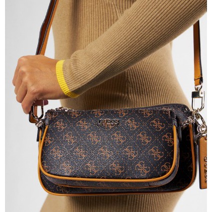 [TANG&amp;YENNY] TAS WANITA SHOULDERBAGS GUESS ARIE DOUBLE POUCH CROSSBODY/TAS SLINGBAGS WANITA TRANDY #7636 IMPORT