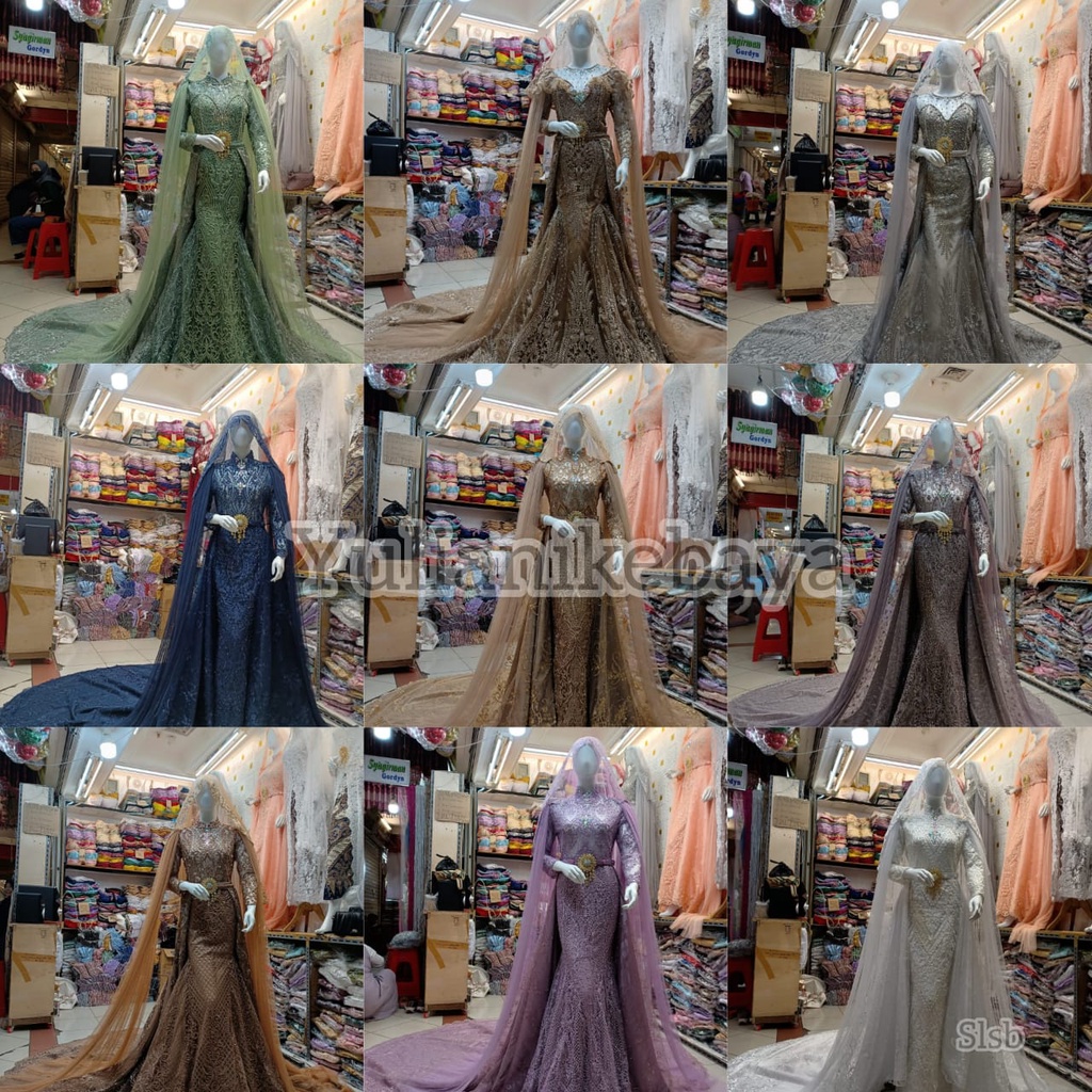 DRESS PENGANTIN / GAUN PENGANTIN/ GAUN SLIM PAYET/ GAUN PENGANTIN SLIM PAYET