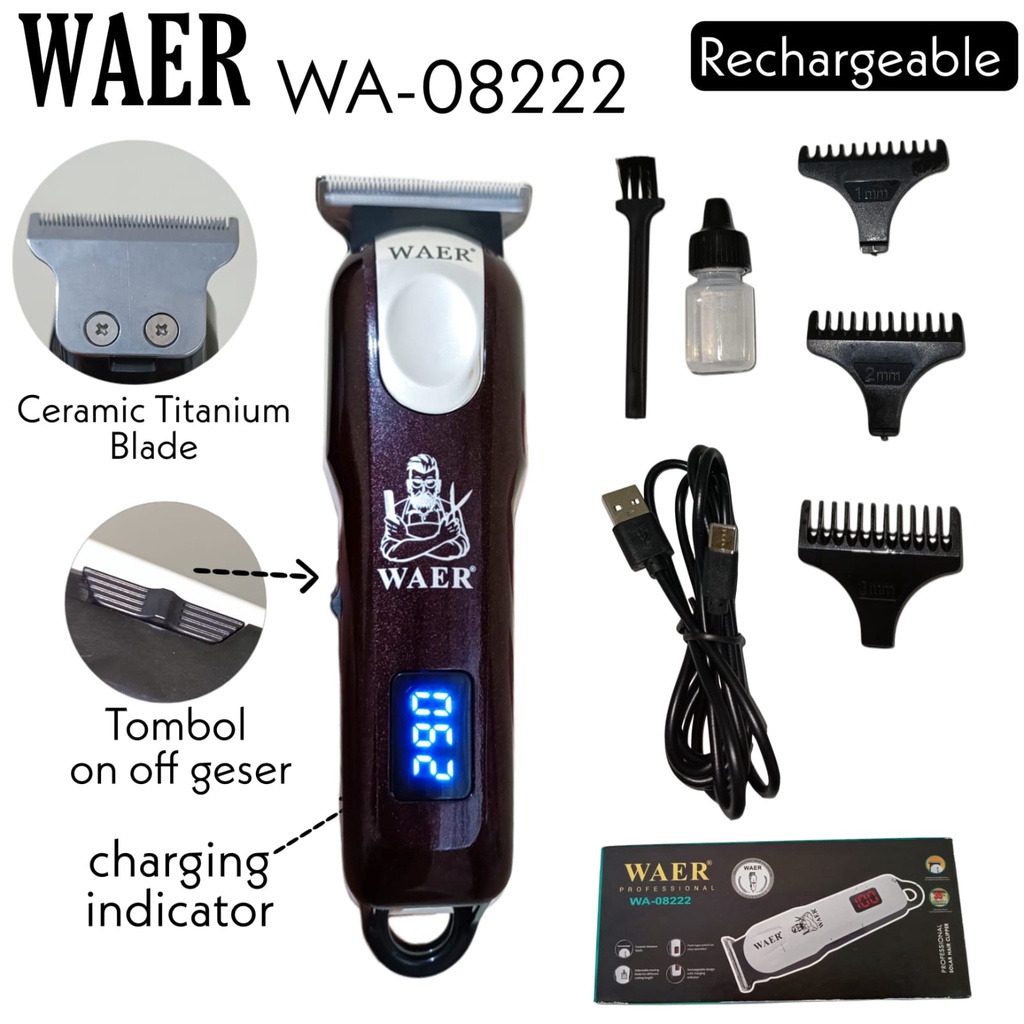 Alat Cukur WAER Profesional WAER WA-08222 Original