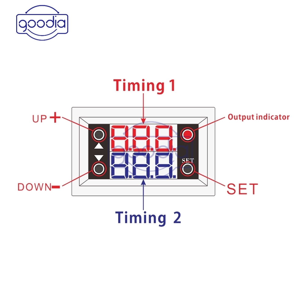 Modul relay Waktu digital DC12V display Ganda adjustable