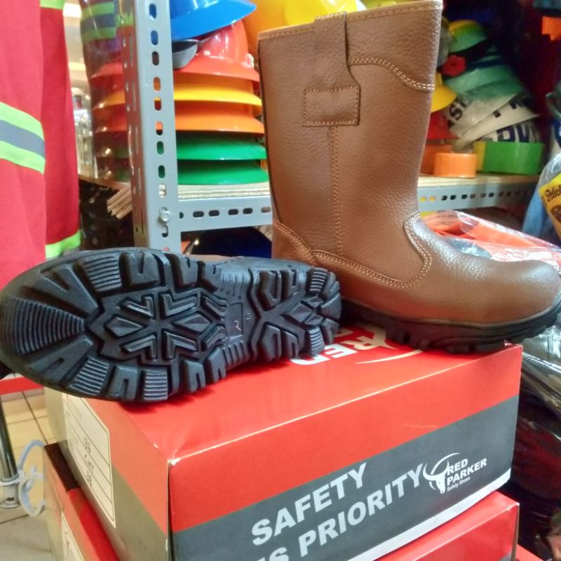 Sepatu Safety RED PARKER T186 Boot Kulit Asli/Sepatu Boots Safety Mirip 805CX Kings Lokal