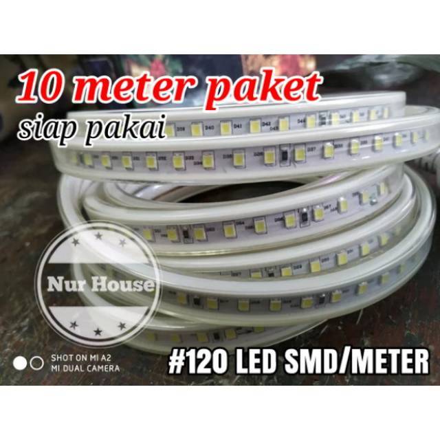 lampu led strip 3528 super terang 120 LED SMD/METER harga paket 10 meter