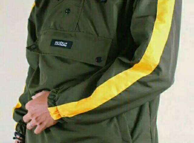 Jaket Cougle Parasut List Kuning