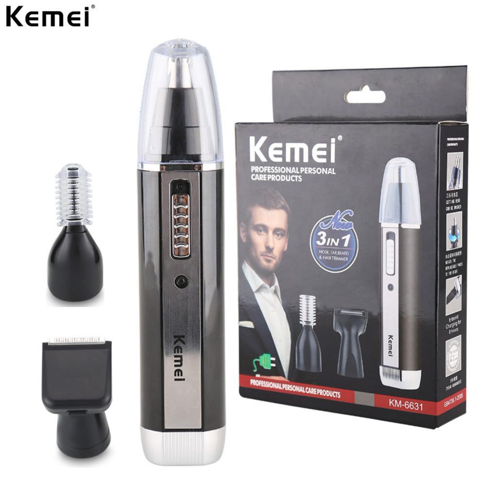 KEMEI KM-6631 Alat Cukur Kumis Jenggot Bulu Hidung Sistem Cas