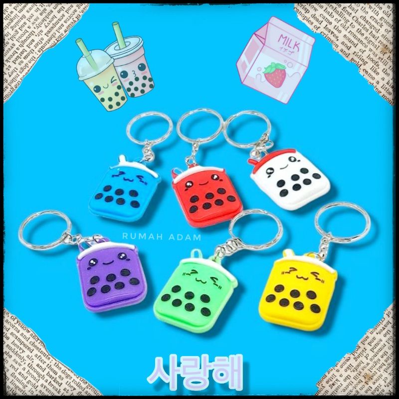 GANTUNGAN KUNCI BOBA-KEYCHAIN-SOUVENIR-GANCI BOBA KARET