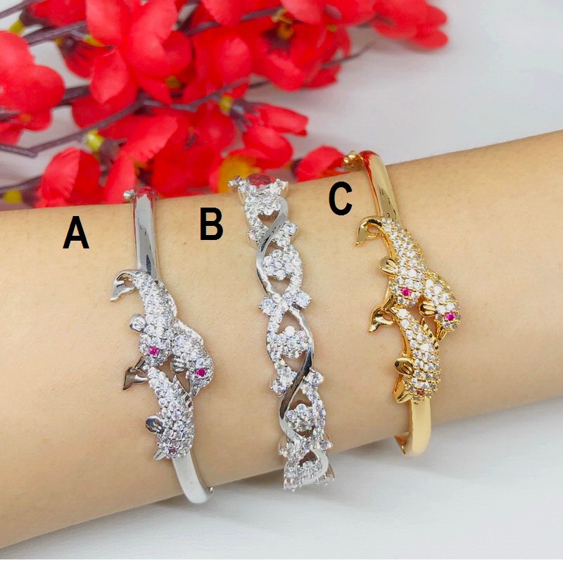 Gelang Bangle Meili Meilyn Lapis Emas Putih Silver Gold Mata - BB330