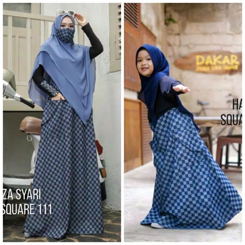 Haliza 113 denim kotak (dress only) original by haliza syari