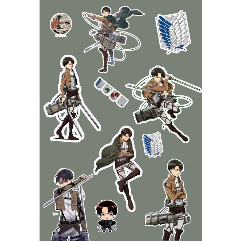

AOT attack on titan sticker pack levi aesthetic custom stiker journaling