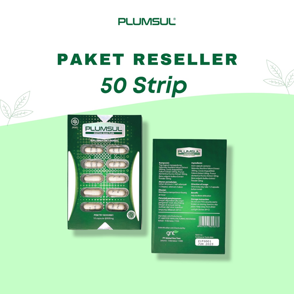 Plumsul Suplemen Diet Herbal - Paket Reseller 50 Strip